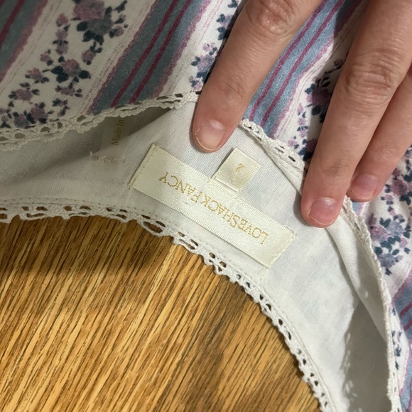 LOVESHACKFANCY Astor Striped Ruffle-tiered Dress In Dusk Size 2 - Picture 6 of 10